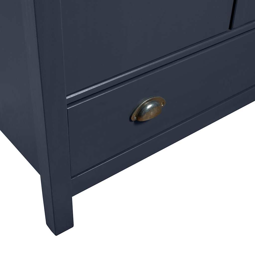 Armadio a 2 ante Hill grigio, 89 x 50 x 170 cm, in legno di pino massiccio, per camera da letto, corridoio e spogliatoio, con cassetto, asta appendiabiti e vano portaoggetti, facile da