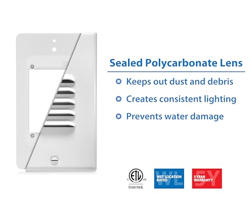 Image of STP2 Louvered White LED Step Light with Photocell (STP2L120WHPC)