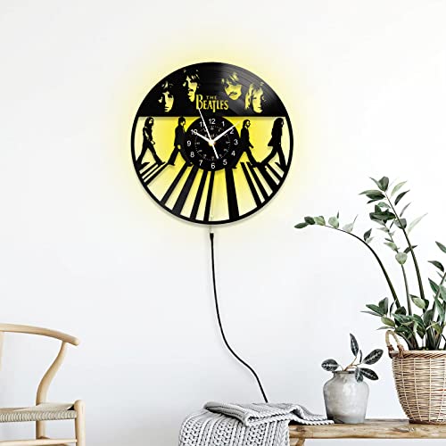 The Beatles Horloge disque vinyle 30,5 cm LED Rock Pop Bande de musique Décoration murale 7 couleurs Fait à la main… - Les Beatles, Paul McCartney, John Lennon, RIngo Starr, George Harrison The Beatles Horloge disque vinyle 30,5 cm LED Rock Pop Bande de musique Décoration murale 7 couleurs Fait à la main… – Image 6