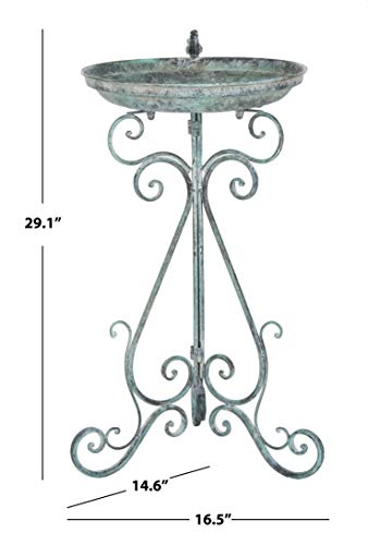 Safavieh Pat5024B Outdoor Collection Ashlan Dark Green 29-Inch Bird Bath, Antique #TOP7