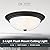 DESIGNERS FOUNTAIN 2-Light Flush Mount Ceiling Light, 11 Inch Lighting Fixture for Kitchen, Bedroom, Bathroom, and Hallway, Matte Black with Etched Glass, 1257S-MB-W