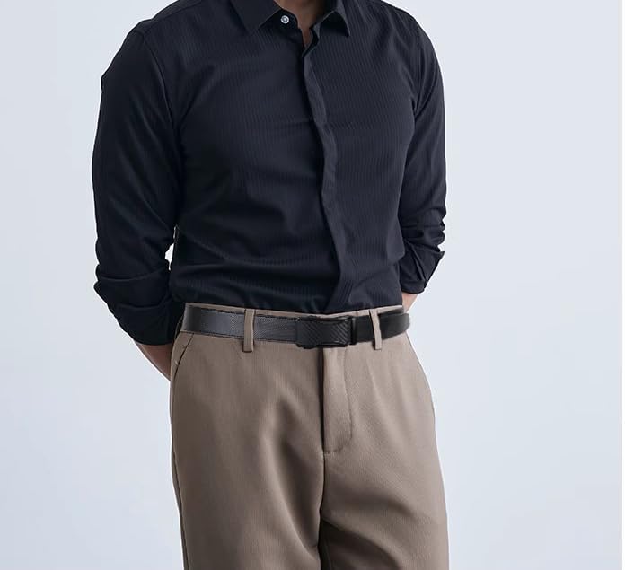 BOSTANTEN Mens Belt Leather Ratchet Belt For Men Dress and Casual with Adjustable Buckle, Trim to Fit - Image 2