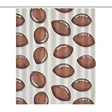 Footballs Pattern U.S.A Bath Curtain Waterproof Shower Curtains with Hooks for Bathroom Showers and Bathtubs 56.30x70.87Inch（143x180cm）