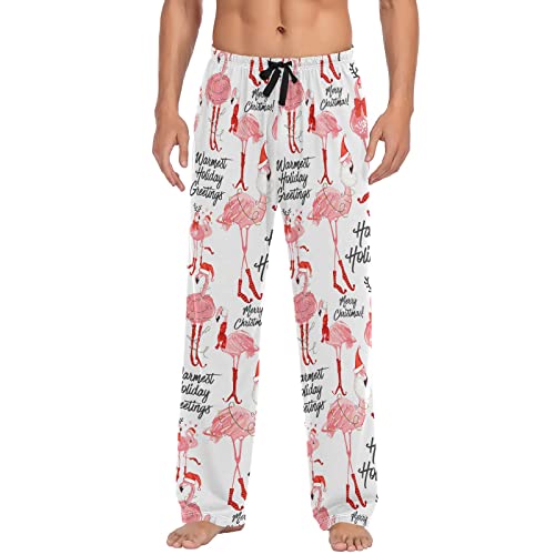 Pantalon de pyjama homme avec poches pratiques motif flamant rose