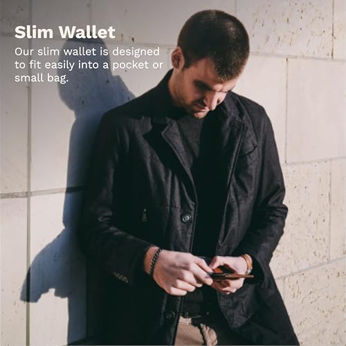 DONBOLSO Minimalist Leather Wallet for Men - Slim Wallet with RFID Blocking Protection - Pocket Wallet, Bill & Credit Card Holder - Best Wallet Gift for Men - Phoenix w/o Coin Pocket Vintage Brown2