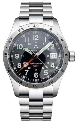 Burnside Steeldive Steelflier SF792, GMT, Negro, NH34, Sapphire, Lume, 200m Diver, Buceo, negro, pulsera