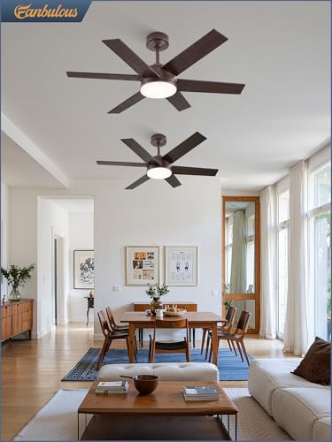 Image of Fanbulous 42 inch Outdoor Ceiling Fans with Lights, Dimmable 3CCT, Brown