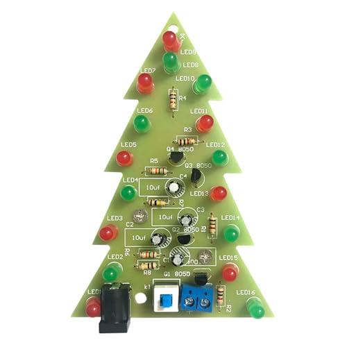ONEHPDIY Christmas Tree LED Flowing Flashlight Kit Circuit Teaching Training Welding Exercise Board Electronic DIY Manufacturing Parts