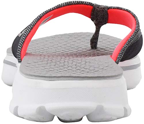 Skechers Skechers Women's Go Walk 3 Pizzaz Flip Flop, Gray/Pink, 8 M US