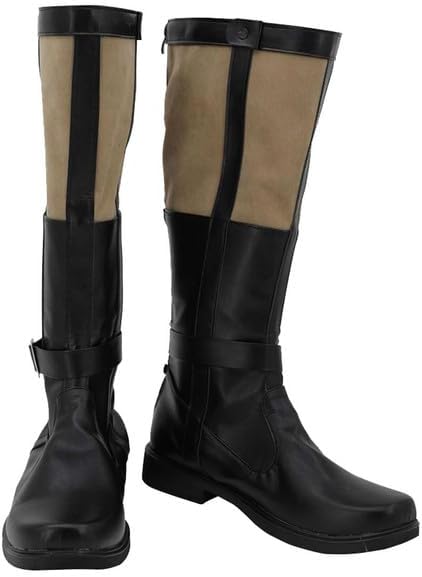 Knight Costume Boots Adult Men Cosplay Black Shoes Footwear Halloween Accessories
