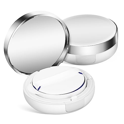 Vaguelly Sturdy Plastic Powder Puff Box 2pcs Makeup Compact Case Reusable Loose Powder Container