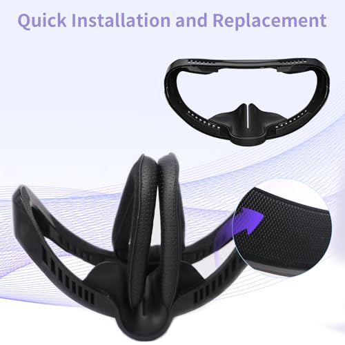 Image of Hanpusen VR Face Pad for PS VR2, Breathable Holes, Black, Compatible with PS5 Game Console
