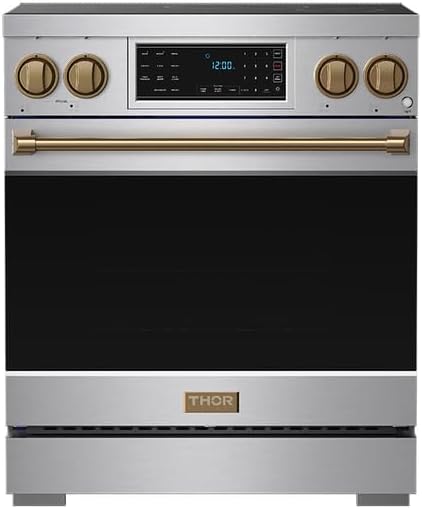 Gordon Ramsay by THOR Kitchen 30 Inch Professional Freestanding Induction Range in Stainless Steel and Bronze