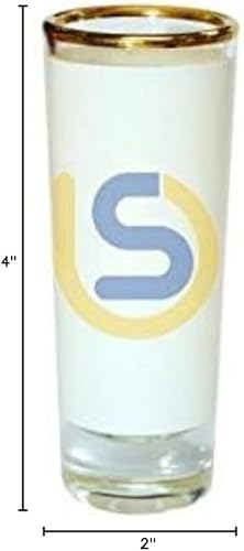 Miniatura 4 de 12 barras de vidrio de 1.5 onzas en blanco para sublimación, bebida, alcohol, tequila, brandy con borde dorado (4 x 2 pulgadas)