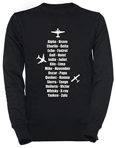 Sweat-shirt alphabet militaire avion Luxogo pour un style pilote confortable