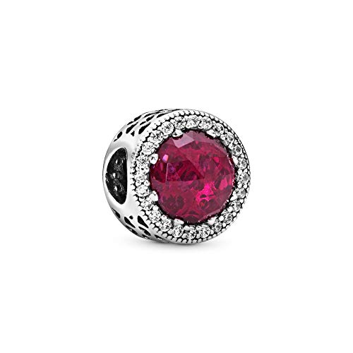 Pandora Jewelry Sparkling Cerise Pink Crystal and Cubic Zirconia Charm in Sterling Silver