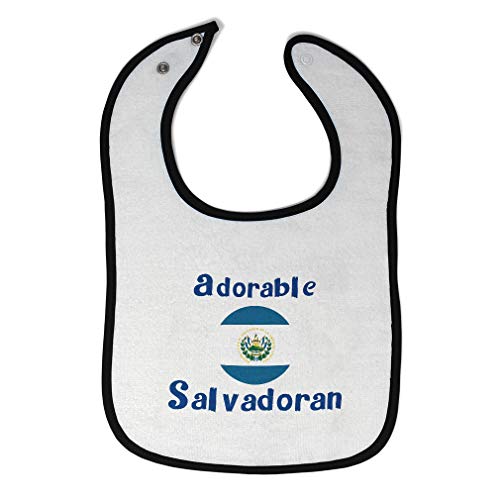 Custom Baby Bibs Burp Cloths Adorable Salvadoran El Salvador Cotton Baby Items for Baby Girl & Boy White Black Design Only