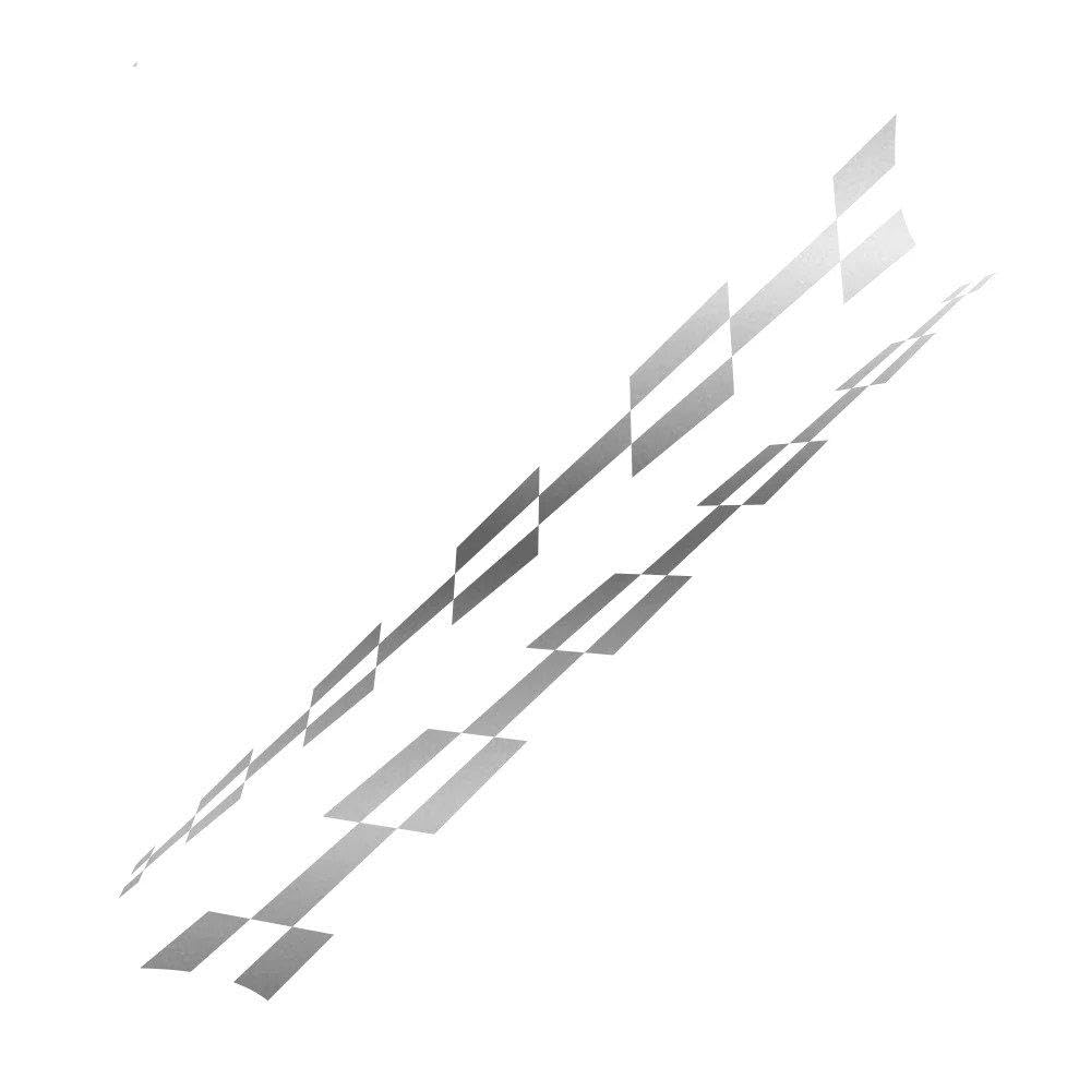 Bertdcx Matt Silver Auto Accessory Car Vinyl Side Stripes Stickers Pvc Decals Tuning Accessories(Matt Silver)