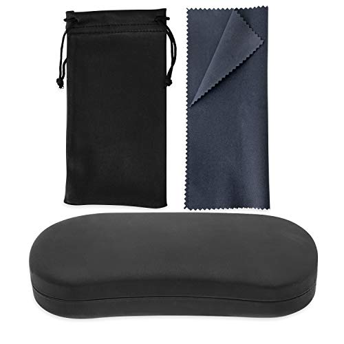 Image of Noble Hard Shell Glasses Case - Protective Eyeglass Case for Glasses with Microfiber Cleaning Cloth and Pouch