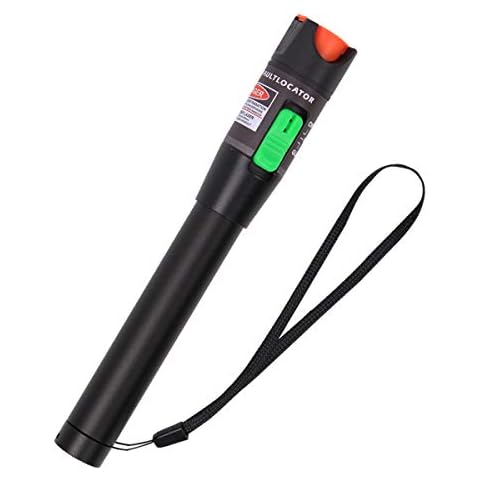 Fiber Visual Fault Locator 30mW 30KM, VFL Fiber Optic Cable Tester Meter, Red Light Pen Tester Adapt LC/FC/SC/ST Interface, Fiber Network Cable Test Kit Fiber Light Source Testers(Aluminum) Cover