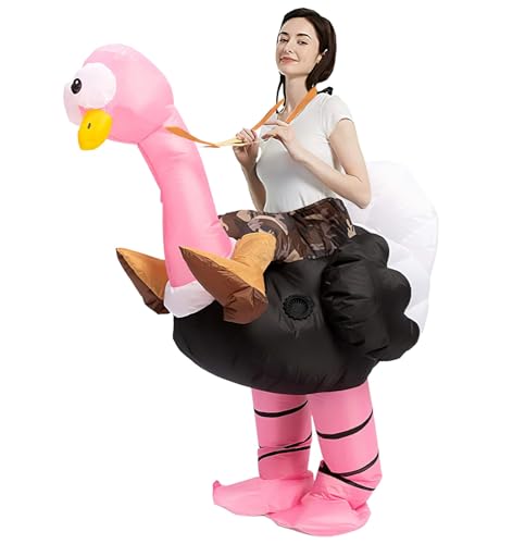 AirSuit® Déguisement Gonflable Autruche | Costume Insolite | Qualité Premium | Taille Adulte 160 à 190cm | Polyester | Agréable à Porter | Résistant | Système de Gonflage Inclus | OriginalCup®