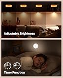 Goodea Rechargeable RGB Puck Lights with Remote，9 LED Under Cabinet Kitchen Lighting Battery Operated Push Light with Dimmer/Time for Wardrobe, Display, Closet, Shelf,Cupboard 2 Pack-Magnetic Install - Image 6