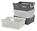 Price comparison product image sae Hespapa 4 Packs Plastic Storage Basket, Stackable Baskets with Handle