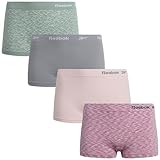Reebok Women's Plus Size Boyshort Panties - 4 Pack Seamless Underwear for Women, Full Coverage to Fit Your Curves (1X-3X), Size XX-Large, Lily/Grey/Lotus/Multi
