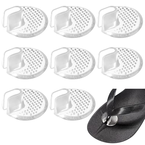 Gel Metatarsal Pads for Thong Sandals Flip Flops 4 Pairs Forefoot Cushion Inserts Ball of Foot Pads for Pain Relief and Anti-Slip Support