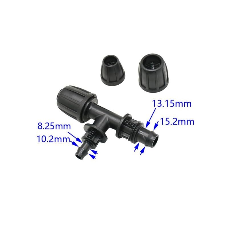 20 pcs Irrigazione Tubo Dell'acqua 3/8 "A 1/2" Riduttore Tee Acqua Splitter Controdado Barb 16mm A 8/11 Tubo Connettore a T