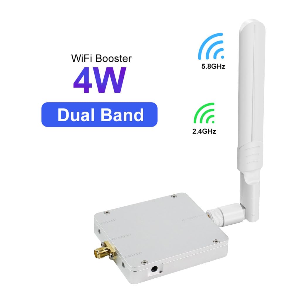 EP-AB015 Amplificatore di segnale wireless RC 2,4 GHz e 5,8 GHz Dual Band 4000 mW 36 dBm Amplificatore di segnale WiFi Amplificatore di segnale wireless per drone, UAV, telecamera IP