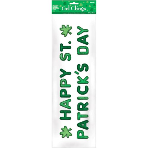 amscan Happy St. Patrick's Day Window Gel Clings Party Accessory