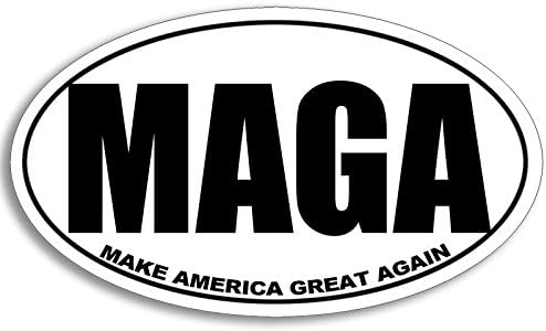 Oval MAGA Make America Great Again Sticker (pro Trump Political USA)
