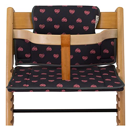 Image of JYOKO Kids Cushion Made Cotton 100% Compatible with Stokke Tripp Trapp high Chair (Fluor Heart)
