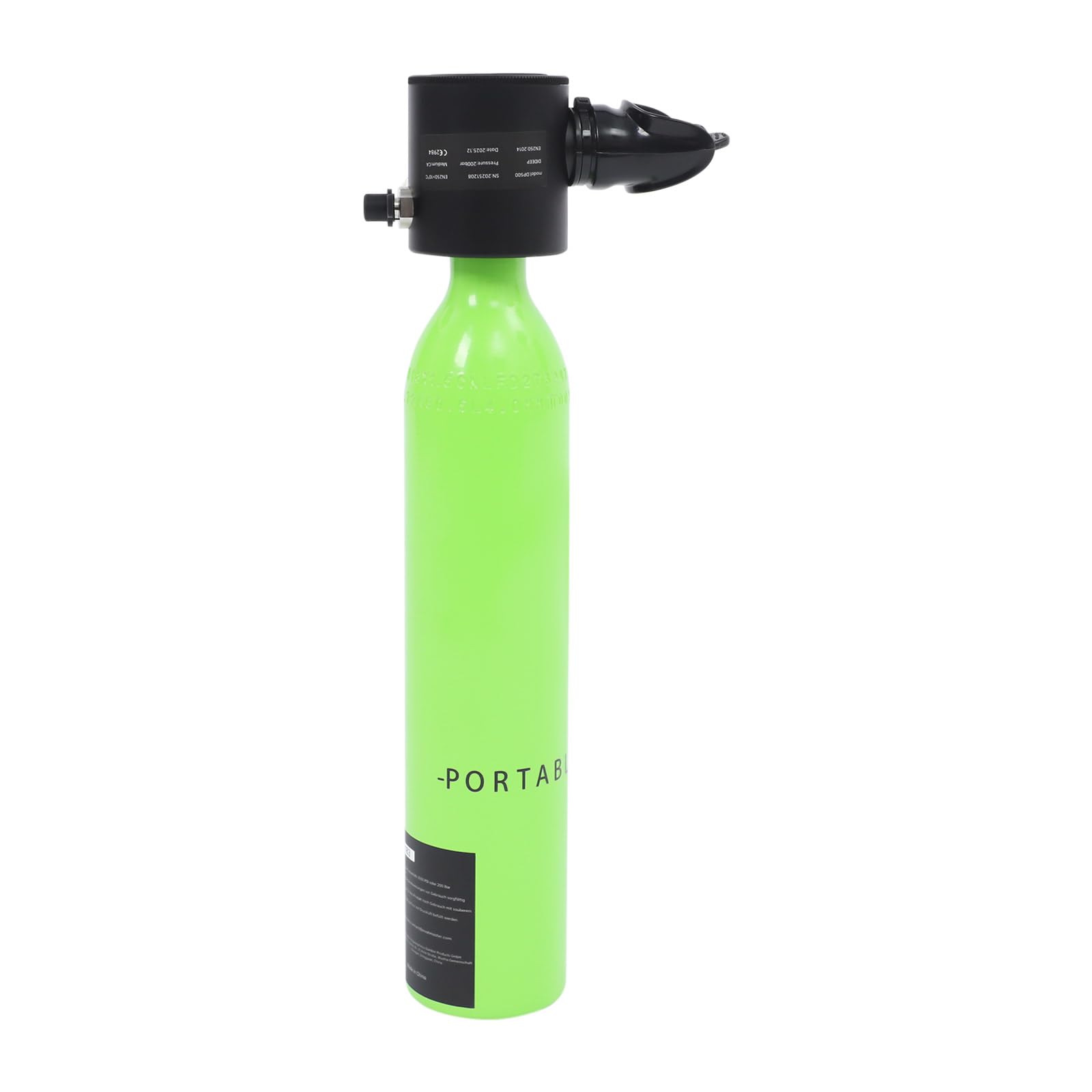 Mini réservoir de plongée sous-marine de 0,5 l, bouteille pulmonaire pour plongée sportive, capacité de 10 à 20 minutes, avec embout en silicone
