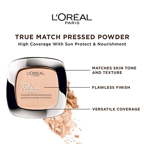 L'Oreal Paris Pressed Powder Foundation, Lightweight and Blendable, Verstile Coverage, Matches Skintone, True Match, Golden Beige D3W3, 9g - Image 4
