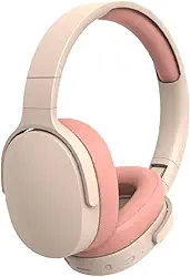 Fone de Ouvido Headphone Bluetooth 5.3 Sem fio TWS On-ear Leve Dobrável Fone Sem Fio Com Microfone Bateria de Longa Duração (Rose)
