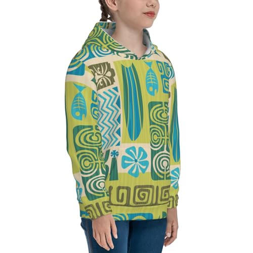 Exotic Tiki Pattern 1 Kids Pullover Hoodies Boys Sweatshirts Girls Athletic Clothes with Pocket3