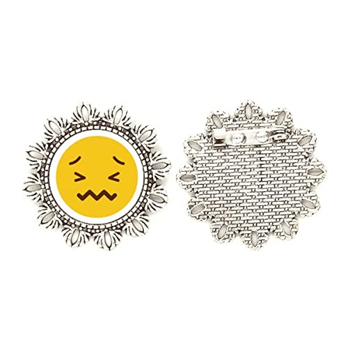 Broche de flor de plata que alegra tu ropa sosa pin de pecho amarillo lindo mediano
