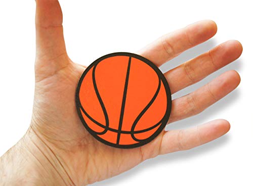 Set de 12 imanes decorativos baloncesto naranja miniatura 3