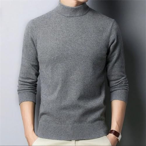 Men's Stand Collar Sweater Solid Color Pullover Knitted Casual Warm Soft Top4