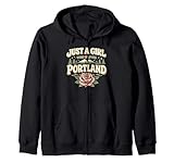 Portland Fire Just A Girl Who Loves Portland Oregon Girl Zip Hoodie