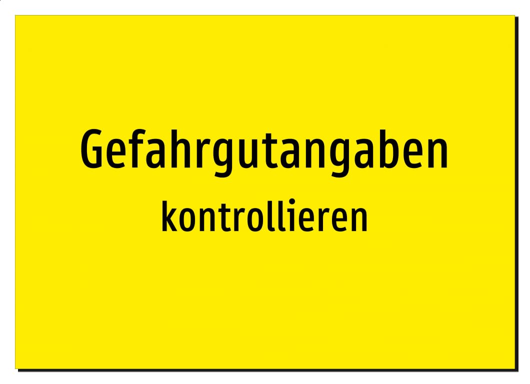 37016-DE-T-06 | Gefahrgutangaben - kontrollieren | Aluminiumschild A5, 210 x 148mm | nur Text, ohne Symbolgrafik