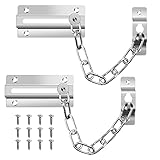 2 Pack Door Chain Lock, Chain Door Guard with 12 Screws, Sturdy & Rust-Resistant Steel Chain Locks for Inside Door and Extra Front Door Lock Child Safe (Silver)