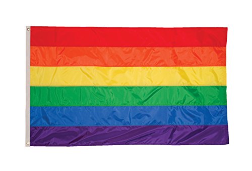 In the Breeze 3 Foot by 5 Foot Rainbow Flag - Rainbow Grommet Flag with Sewn Stripes,3699, 3' x 5'