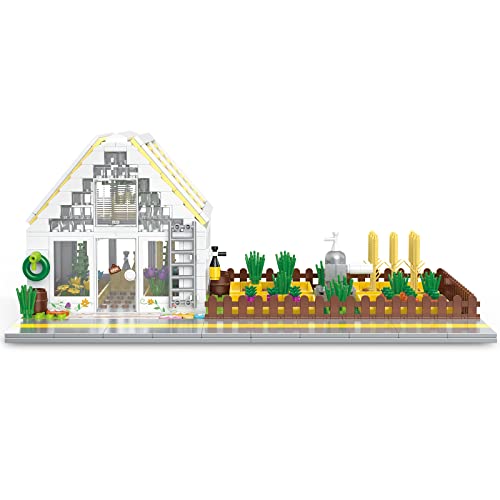 City Farm Building Toys Greenhouse Building Sets 590 Pcs Farm Field Building Blocks Friends Flower House Set Botanical Garden With Crop Vegetable Tree Truck Accessories Gift For Kids Boys Girls 6-12 #TOP5