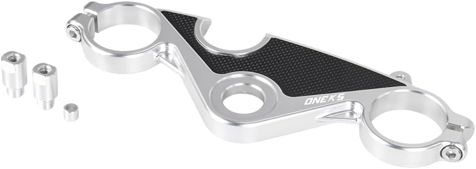 ONE.K.S CNC Motorcycle Uplink Triple Tree Front End Upper Top Clamp Fit for YZF R6 European version 2017-2025 (Silver-TX)