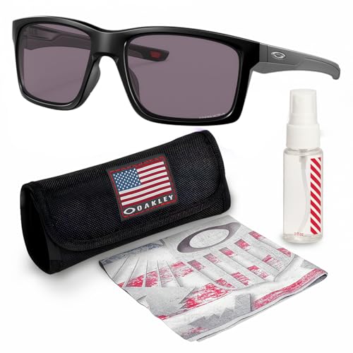 OAKLEY Óculos de sol retangular MAINLINK XL OO9264 com kit oficial de óculos, Preto fosco, 61 mm