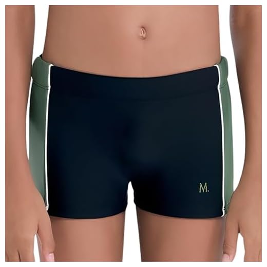 MASH INFANTIL Sunga Boxer Uv50+ Praia Natação Ajustável Kids, Preto, GG