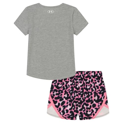 Image of Under Armour Girl's 2-piece Short Sleeve Tee and Shorts Set, Lightweight and Comfortable